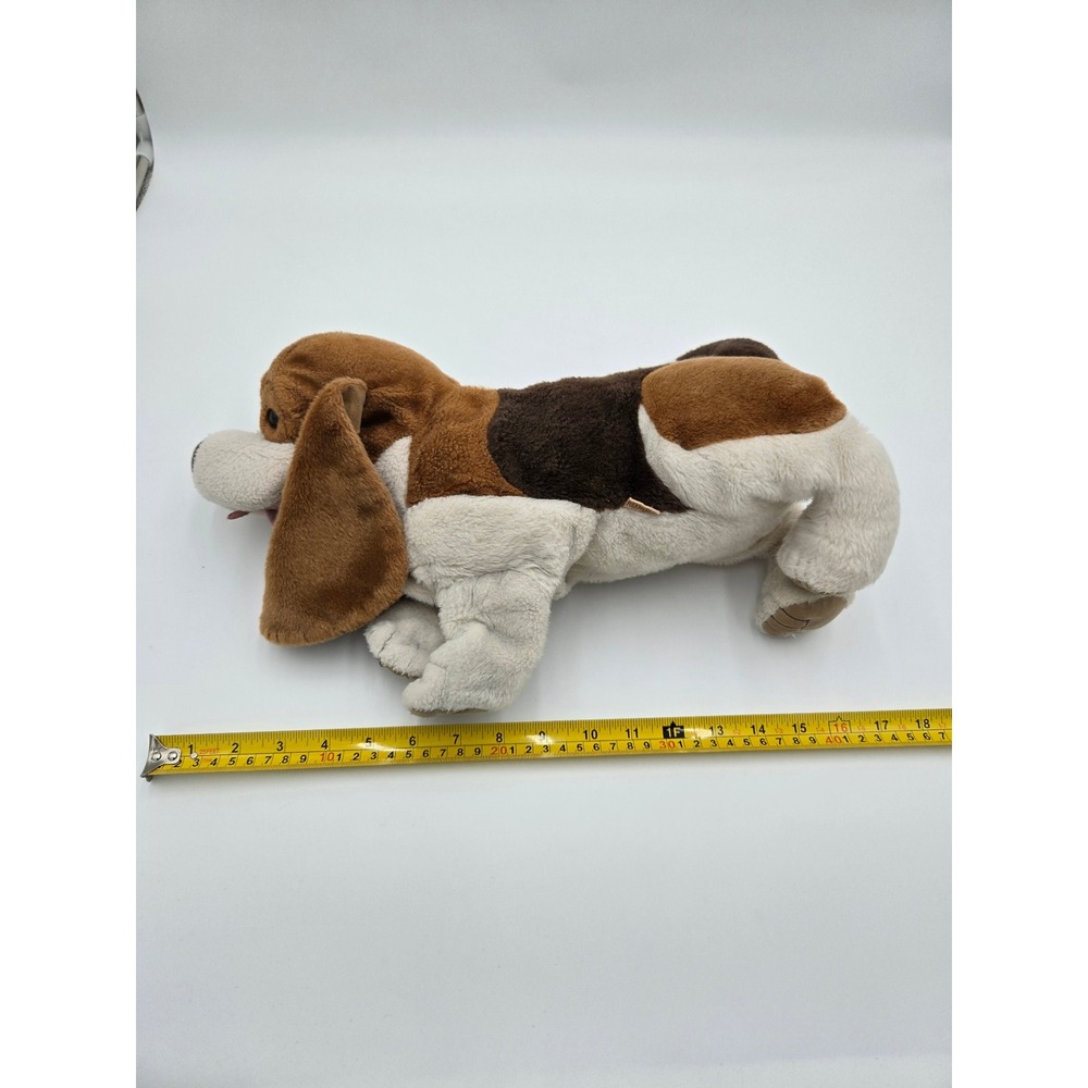 Folkmanis Basset Hound Dog Hand Puppet Plush Tri-Color Brown White 17 Inch - Picture 4 of 4